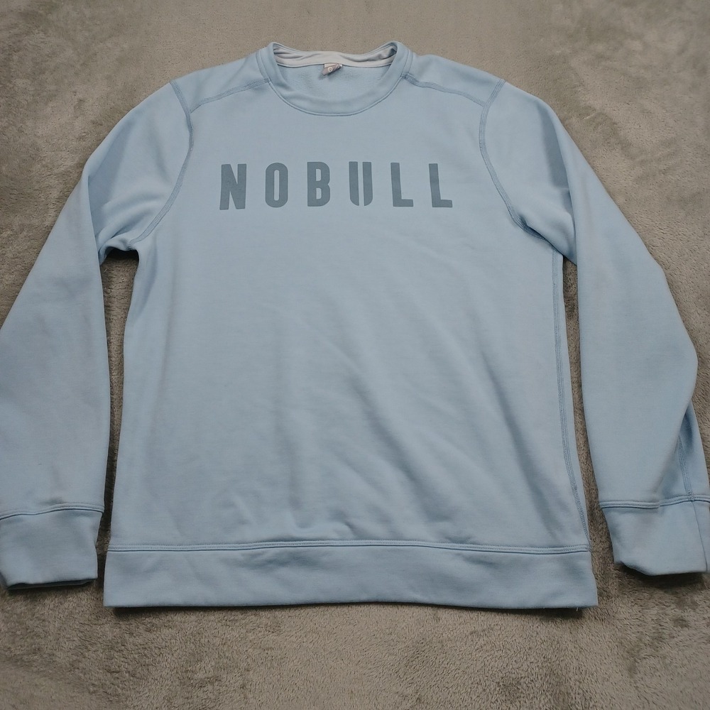 No Bull Sweater Womens Medium Blue Pullover Crew Neck Fleece Activewear